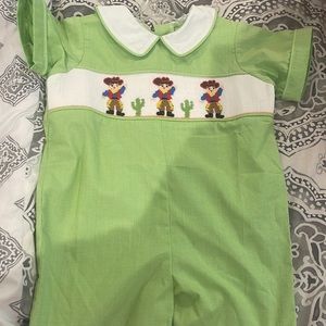 Smocked shortalls